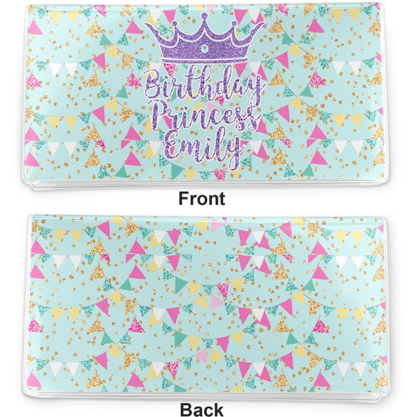 Birthday Princess Vinyl Check Book Cover - Front and Back