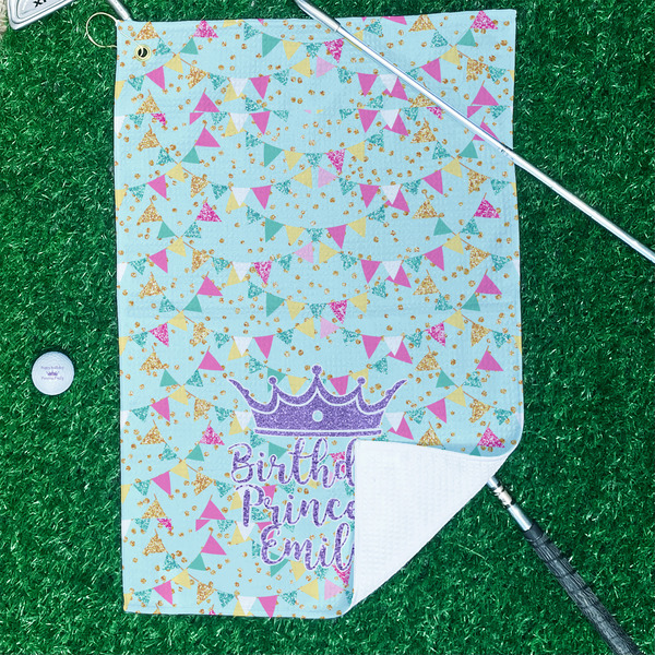 Birthday Princess Waffle Weave Golf Towel - In Context