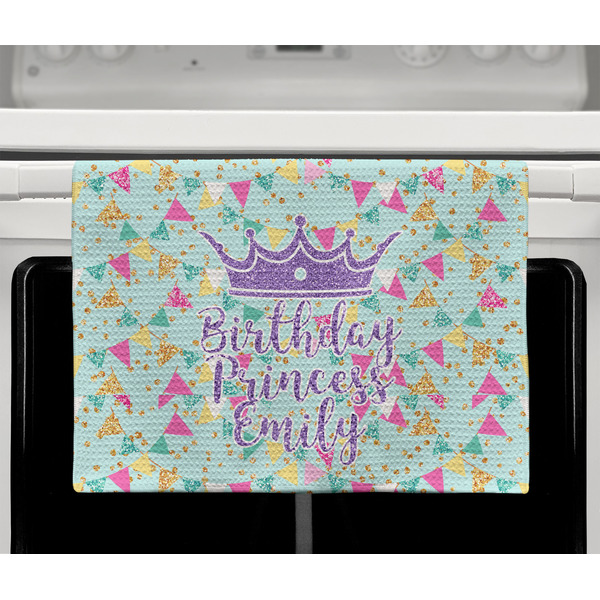 Birthday Princess Waffle Weave Towel - Full Color Print - Lifestyle2 Image