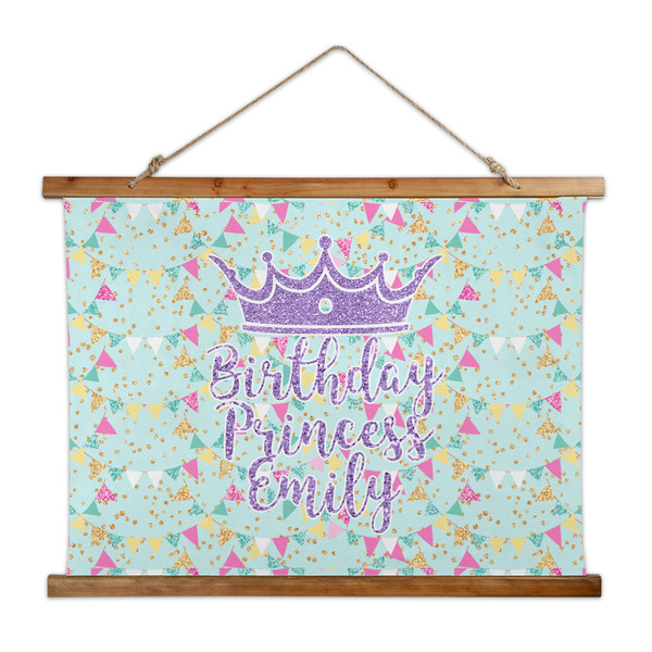 Custom Birthday Princess Wall Hanging Tapestry - Wide (Personalized)