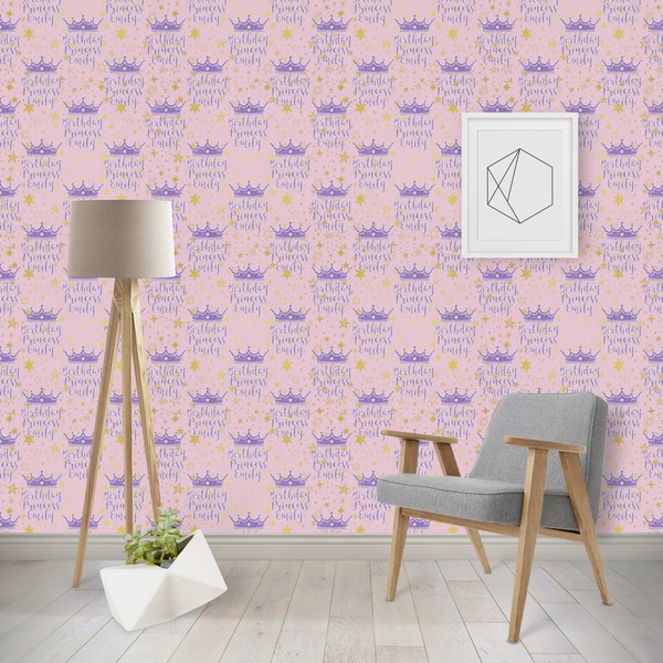 Custom Birthday Princess Wallpaper & Surface Covering (Peel & Stick - Repositionable)
