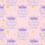 Birthday Princess Wallpaper & Surface Covering (Water Activated 24"x 24" Sample)