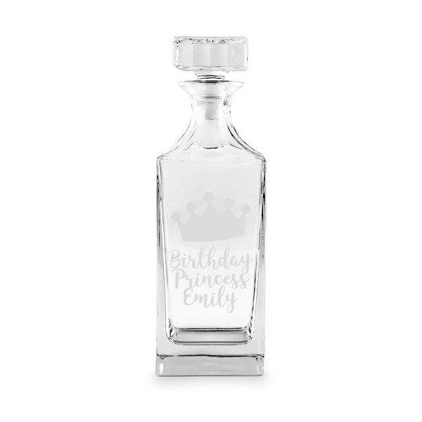 Custom Birthday Princess Whiskey Decanter - 30 oz Square (Personalized)
