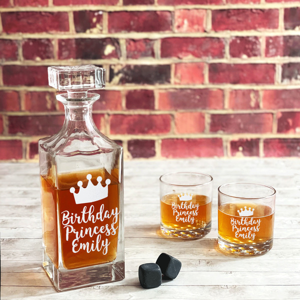 Birthday Princess Whiskey Glass - In Context