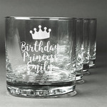 Birthday Princess Whiskey Glasses (Set of 4) (Personalized)