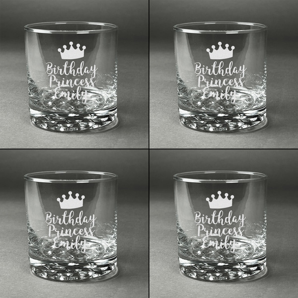 Birthday Princess Whiskey Glasses - Set of 4 all Engraved