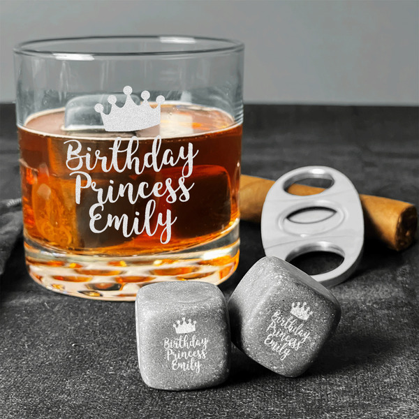 Birthday Princess Whiskey Stones - Set of 3 - In Context
