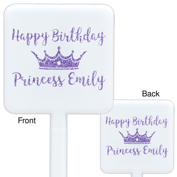 Birthday Princess White Plastic Stir Stick - Double Sided - Approval