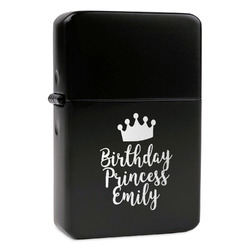Birthday Princess Windproof Lighter - Black - Single Sided (Personalized)
