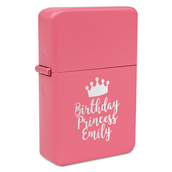 Custom Birthday Princess Windproof Lighter - Pink - Double Sided (Personalized)