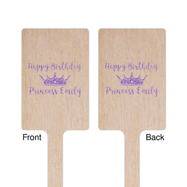 Birthday Princess Wooden 6.25" Stir Stick - Rectangular - Double Sided - Front & Back