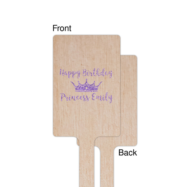 Birthday Princess Wooden 6.25" Stir Stick - Rectangular - Single - Front & Back