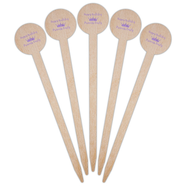 Birthday Princess Wooden 6" Food Pick - Round - Fan View