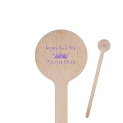 Birthday Princess 6" Round Wooden Stir Sticks - Single Sided (Personalized)