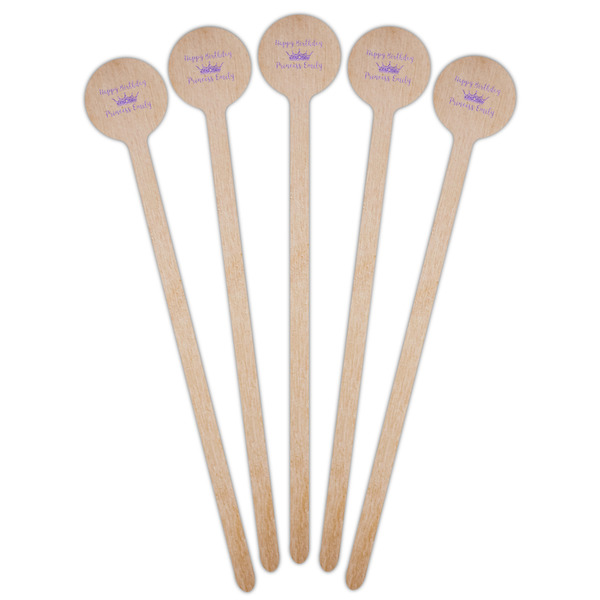 Birthday Princess Wooden 7.5" Stir Stick - Round - Fan View