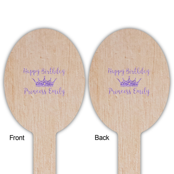 Birthday Princess Wooden Food Pick - Oval - Double Sided - Front & Back