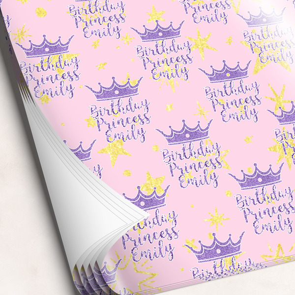 Custom Birthday Princess Wrapping Paper Sheets - Single-Sided - 20" x 28" (Personalized)