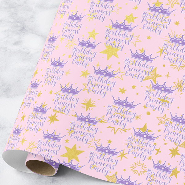 Custom Birthday Princess Wrapping Paper Roll - Large (Personalized)