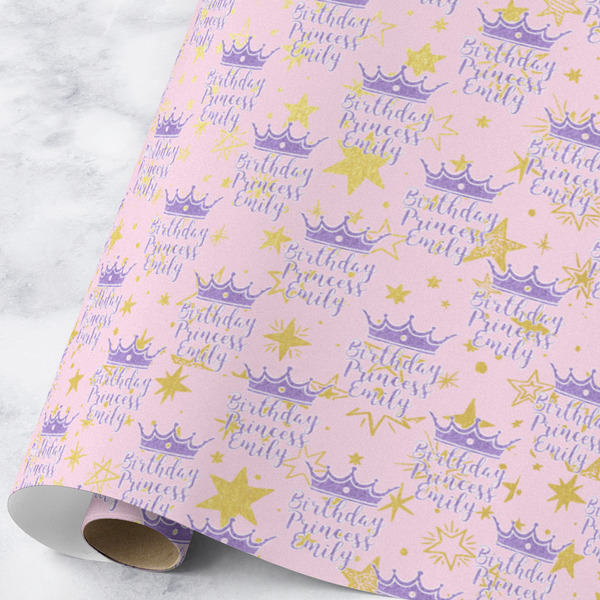 Custom Birthday Princess Wrapping Paper Roll - Large - Matte (Personalized)