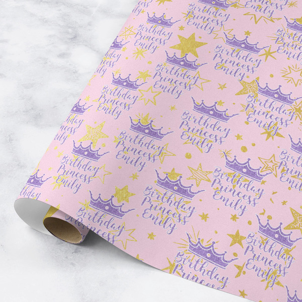 Custom Birthday Princess Wrapping Paper Roll - Medium - Matte (Personalized)