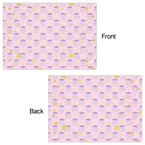 Birthday Princess Wrapping Paper Sheet - Double Sided - Front & Back