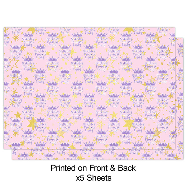 Birthday Princess Wrapping Paper Sheet - Double Sided - Front