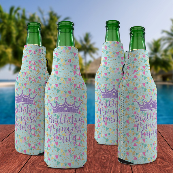 Birthday Princess Zipper Bottle Cooler - Set of 4 - LIFESTYLE