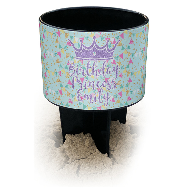 Custom Birthday Princess Black Beach Spiker Drink Holder (Personalized)