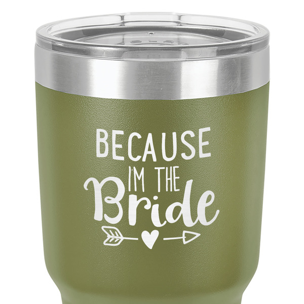 Bride / Wedding Quotes and Sayings 30 oz Stainless Steel Ringneck Tumbler - Olive - Close Up