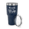 Bride / Wedding Quotes and Sayings 30 oz Stainless Steel Ringneck Tumblers - Navy - LID OFF