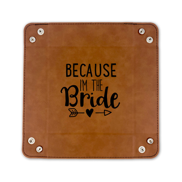Bride / Wedding Quotes and Sayings 6" x 6" Leatherette Snap Up Tray - FLAT FRONT