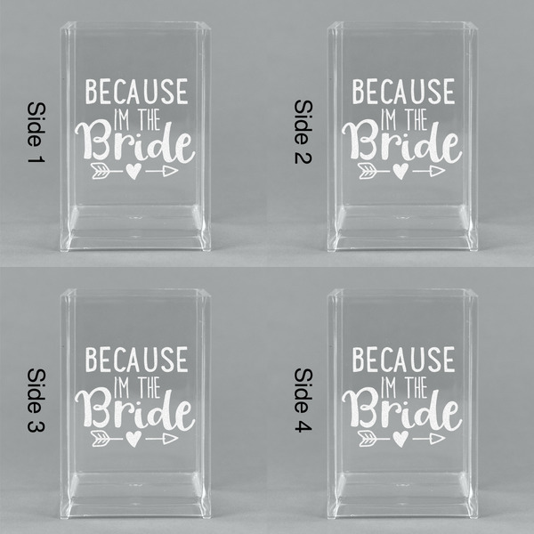 Bride / Wedding Quotes and Sayings Acrylic Pen Holder - All Sides