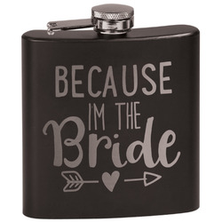 Bride / Wedding Quotes and Sayings Black Flask Set