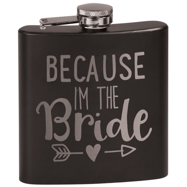 Custom Bride / Wedding Quotes and Sayings Black Flask Set