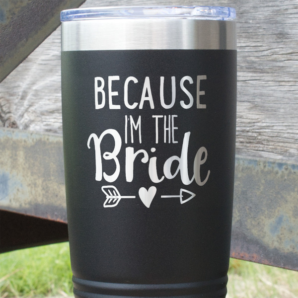 Bride / Wedding Quotes and Sayings Black Polar Camel Tumbler - 20oz - Close Up