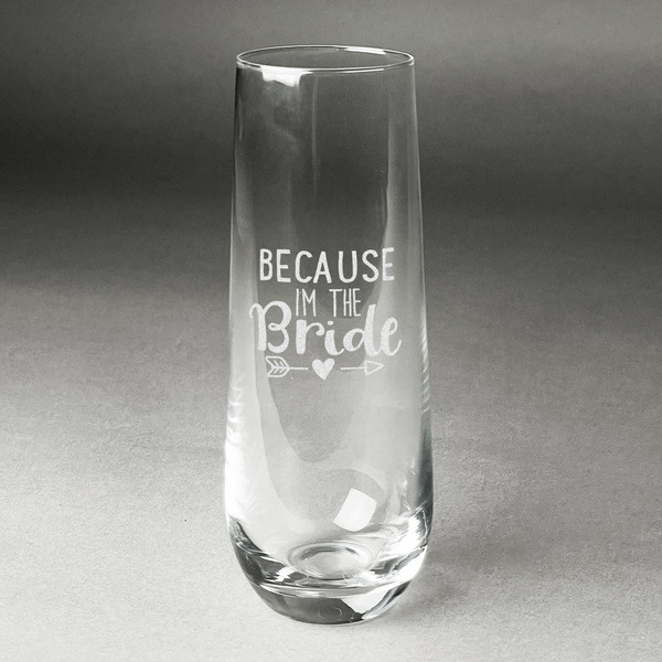 Custom Bride / Wedding Quotes and Sayings Champagne Flute - Stemless Engraved - Single