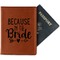 Bride / Wedding Quotes and Sayings Cognac Leather Passport Holder With Passport - Main