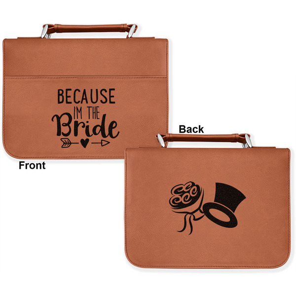 Bride / Wedding Quotes and Sayings Cognac Leatherette Bible Covers - Large Double Sided Apvl