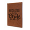 Bride / Wedding Quotes and Sayings Cognac Leatherette Journal - Main