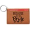 Bride / Wedding Quotes and Sayings Cognac Leatherette Keychain ID Holders - Front Credit Card