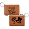 Bride / Wedding Quotes and Sayings Cognac Leatherette Keychain ID Holders - Front and Back Apvl