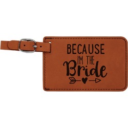 Bride / Wedding Quotes and Sayings Leatherette Luggage Tag (Personalized)