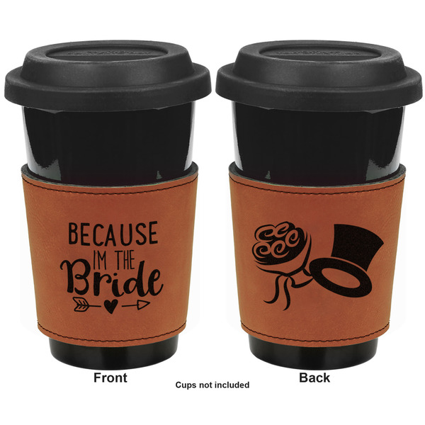 Bride / Wedding Quotes and Sayings Cognac Leatherette Mug Sleeve - Double Sided Apvl