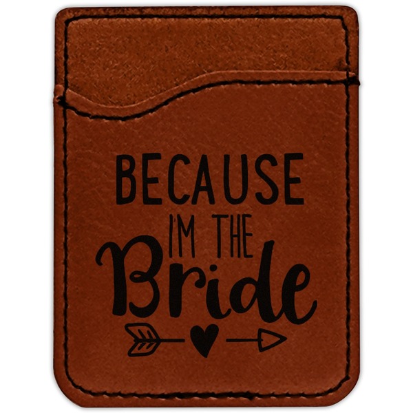 Bride / Wedding Quotes and Sayings Cognac Leatherette Phone Wallet close up