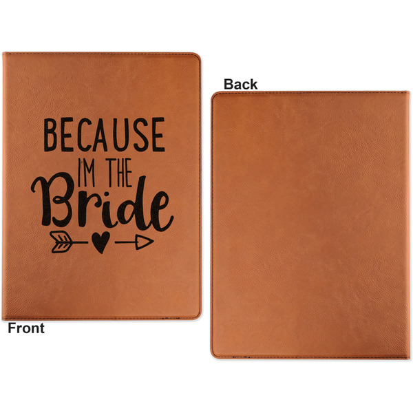 Bride / Wedding Quotes and Sayings Cognac Leatherette Portfolios with Notepad - Small - Single Sided- Apvl
