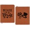 Bride / Wedding Quotes and Sayings Cognac Leatherette Zipper Portfolios with Notepad - Double Sided - Apvl