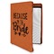 Bride / Wedding Quotes and Sayings Cognac Leatherette Zipper Portfolios with Notepad - Main