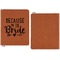 Bride / Wedding Quotes and Sayings Cognac Leatherette Zipper Portfolios with Notepad - Single Sided - Apvl