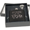 Bride / Wedding Quotes and Sayings Engraved Black Flask Gift Set