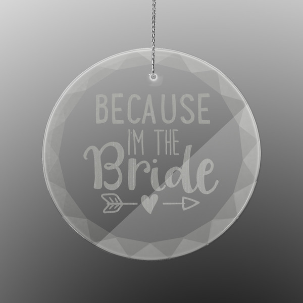Custom Bride / Wedding Quotes and Sayings Engraved Glass Ornament - Round